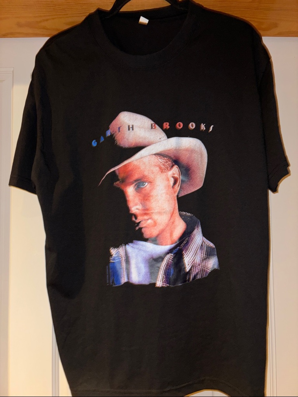 Black Graphic Garth Brooks Portrait Tee - Men’s Short Sleeve